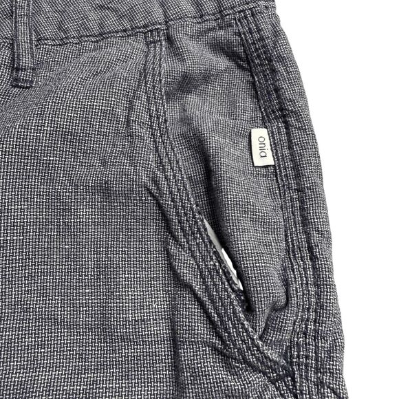 Onia Men's Flat Front Geometric Print Linen Blend Chino Shorts Navy Blue Size 32 - Picture 6 of 8